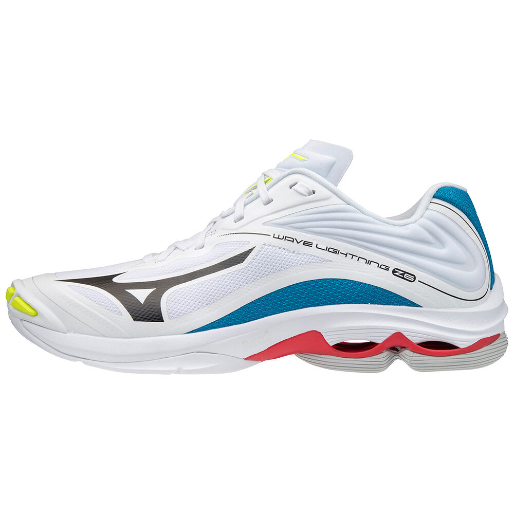 Mizuno Wave Lightning Z6 Férfi Röplabda Cipő Fehér/Fekete/Kék CVX682013